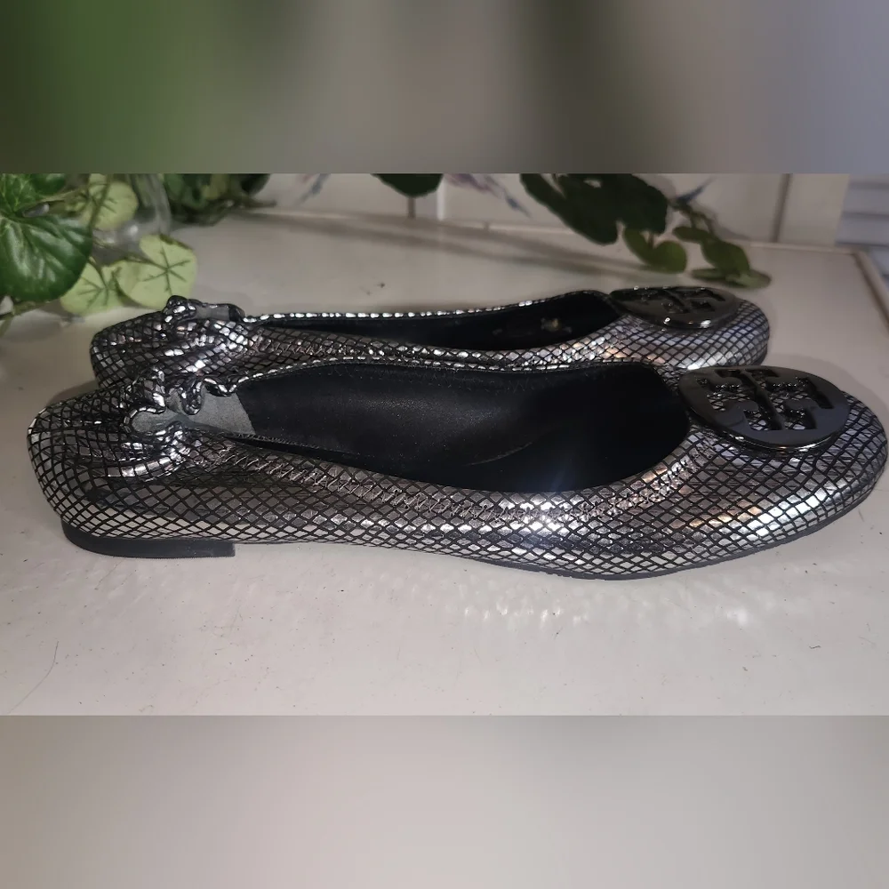 Tory Burch Black Snakeskin Flats - Picture 5 of 6